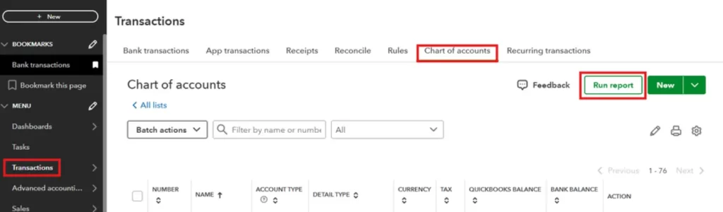 Export Chart of Accounts QuickBooks-BizBooksAdvice.