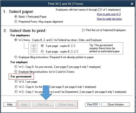 print w2 and w3 forms in quickbooks