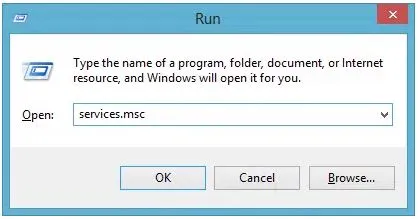 type Services.msc in run window