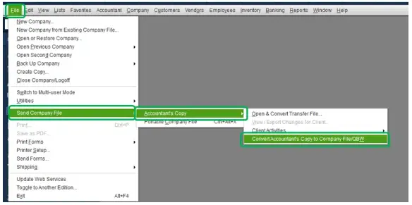 convert and accountant’s copy transfer file