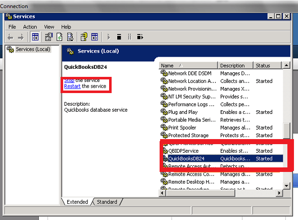 QuickBooks Database Server Manager Service 
