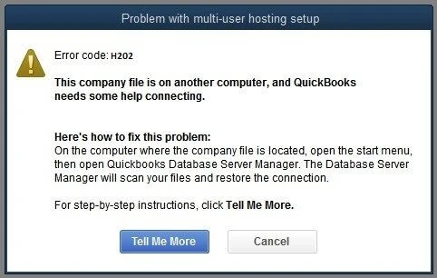 QuickBooks Error H202 while switching to multi-user mode