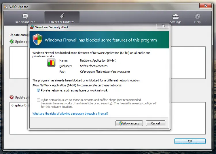 Configure firewall and internet security settings