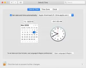 Verify the correct date and time settings