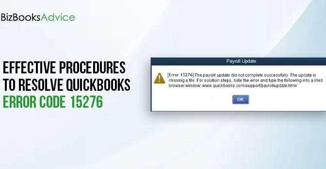 Effective Procedures to Resolve QuickBooks Error Code 15276