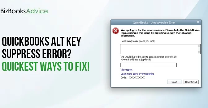 QuickBooks Alt Key Suppress Error? Quickest Ways to Fix!