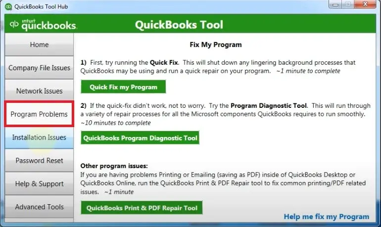 QuickBooks Print & PDF Repair Tool 
