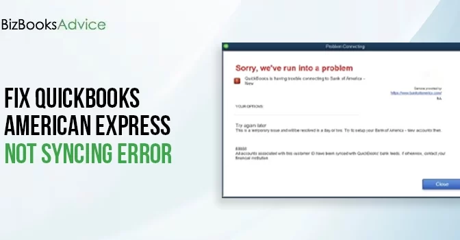QuickBooks American Express Not Syncing? Here’s the Fix