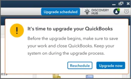scheduled upgrade