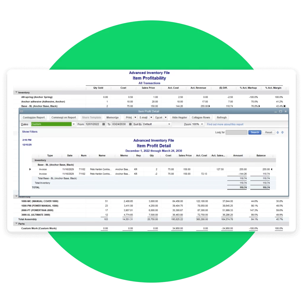 Item Profitability Report-BizBooksAdvice