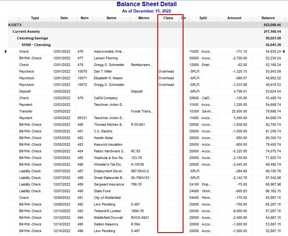 QB Balance sheet