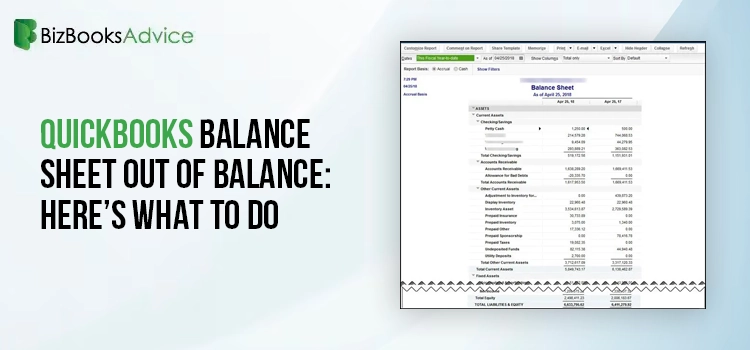 QuickBooks Balance Sheet Out Of Balance