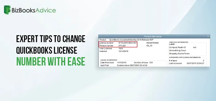 Change QuickBooks License Number