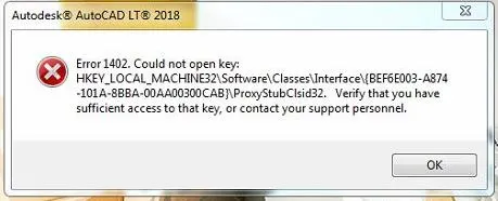 QuickBooks Error message 1402