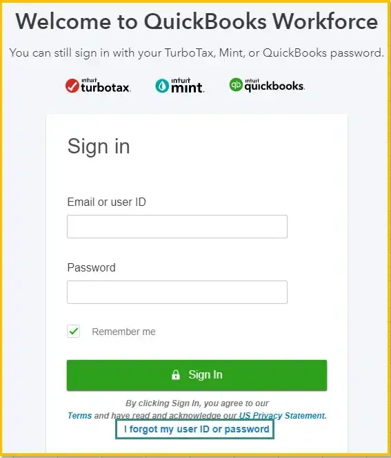 QuickBooks Workforce login