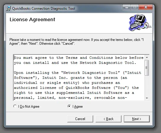 license agreement by selecting I Agree