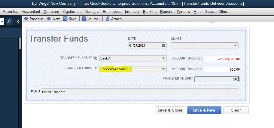Transfer by Check