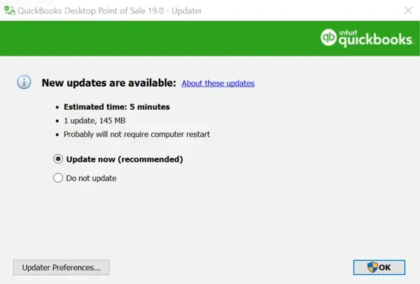 Update QuickBooks Point of Sale