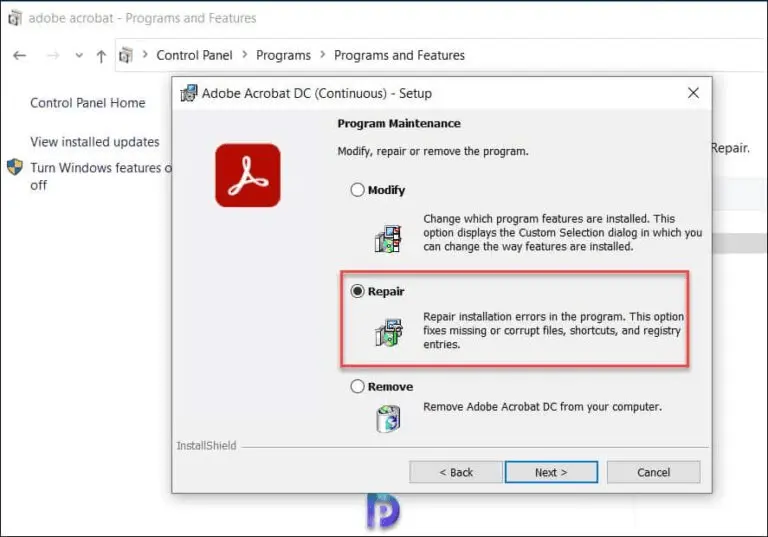 Steps to Repair Adobe Reader