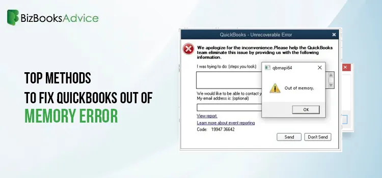 Fix QuickBooks Out Of Memory Error - BizBooksAdvice