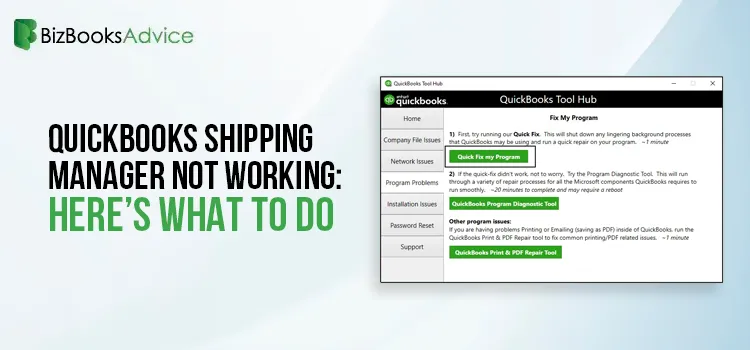 QuickBooks Shipping Manager Not Working