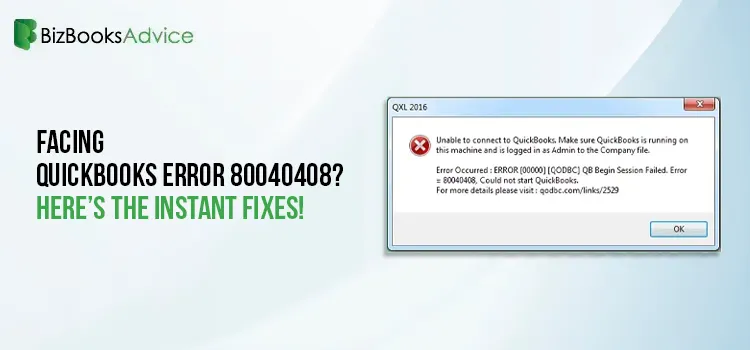 QuickBooks Desktop error message 80040408