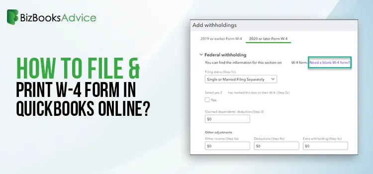 File & Print W-4 Form in QuickBooks Online