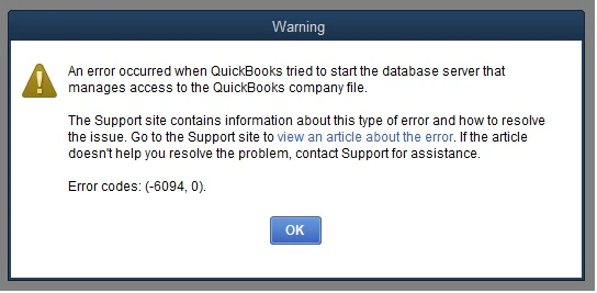 Fix QuickBooks Error 6094