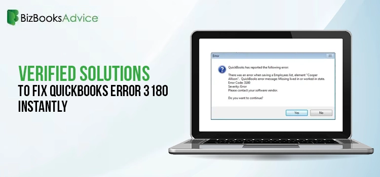 Fix QuickBooks Error 3180 Instantly
