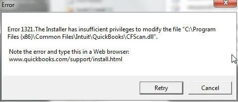 fix error code 1321 in QuickBooks