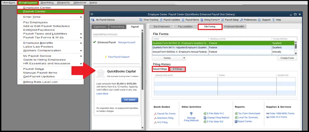 Move to the Pay Liabilities tab
