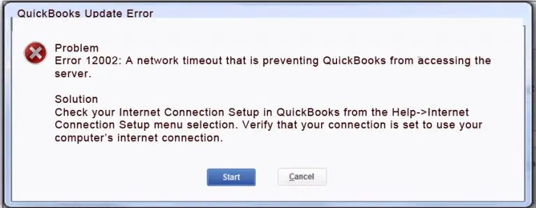 QuickBooks payroll update error 12002