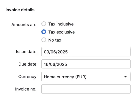 currency and invoice number