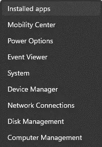 nitially, right-click the Start button and select Installed apps from the pop-up menu. 