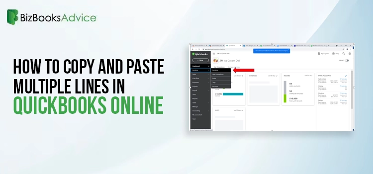 Copy and Paste Multiple Lines in QuickBooks Online