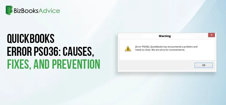 How Do I Resolve QuickBooks Error PS036