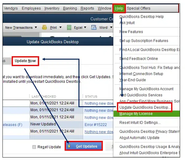 Update QuickBooks Desktop.