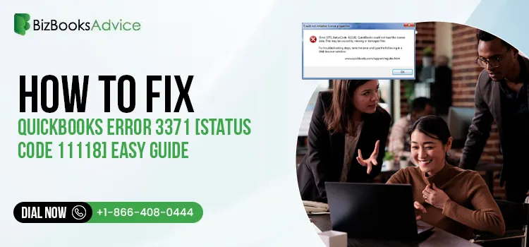 QuickBooks Error 3371 Status Code 11118 message shown on screen
