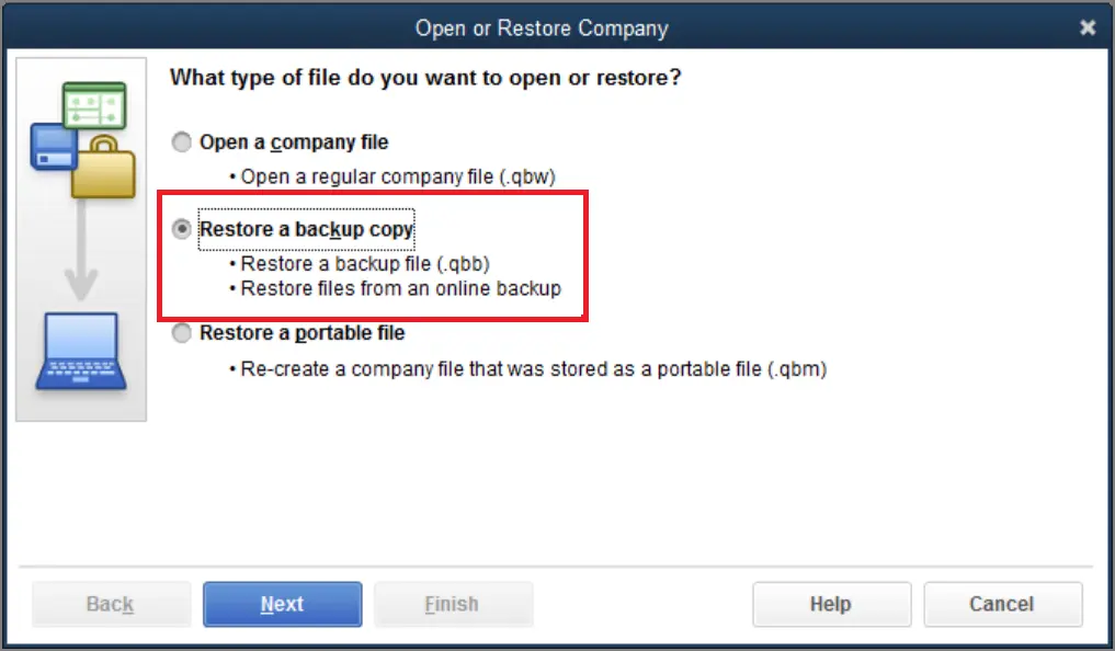 how to restore backup file in QuickBooks online
