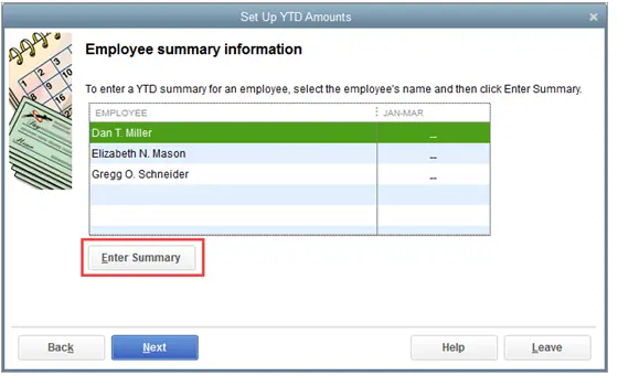 Employee summary information