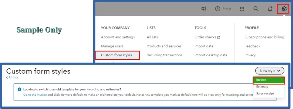 choose Custom Form Styles. 
