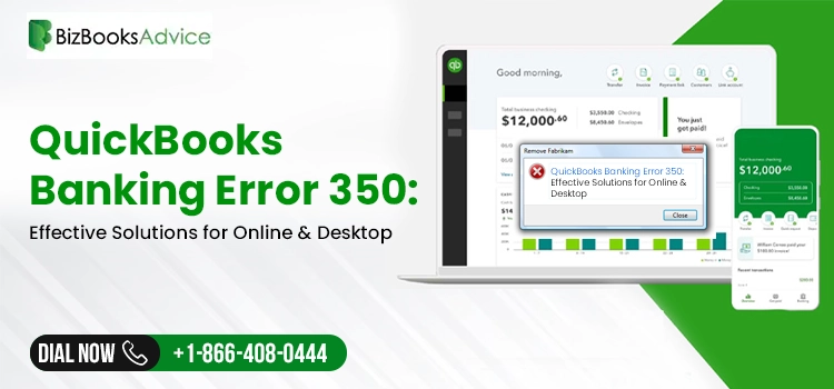how to fix QuickBooks banking error 350