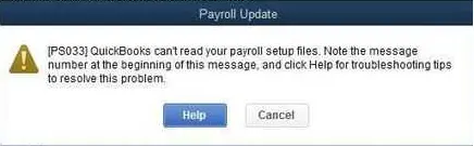How to fix QuickBooks Error PS033