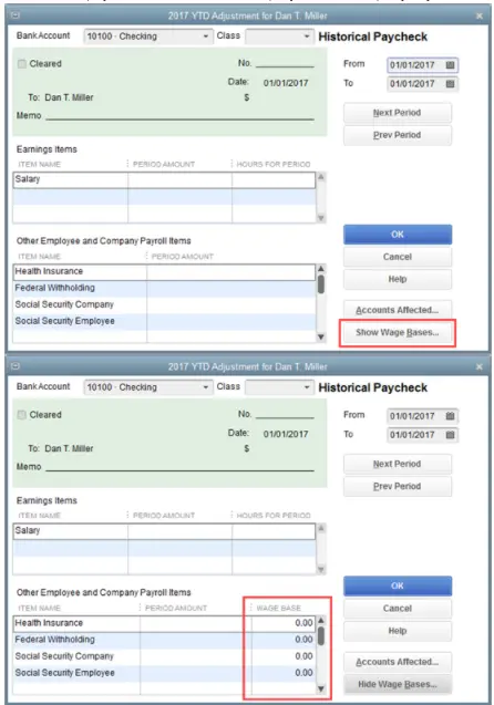Select Accounts Affected
